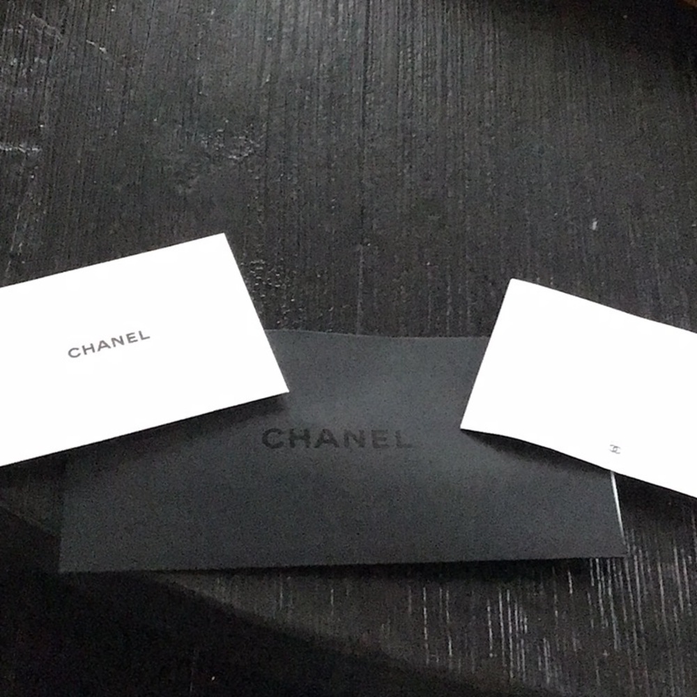 CHANEL Black Envelope with Branded Cards